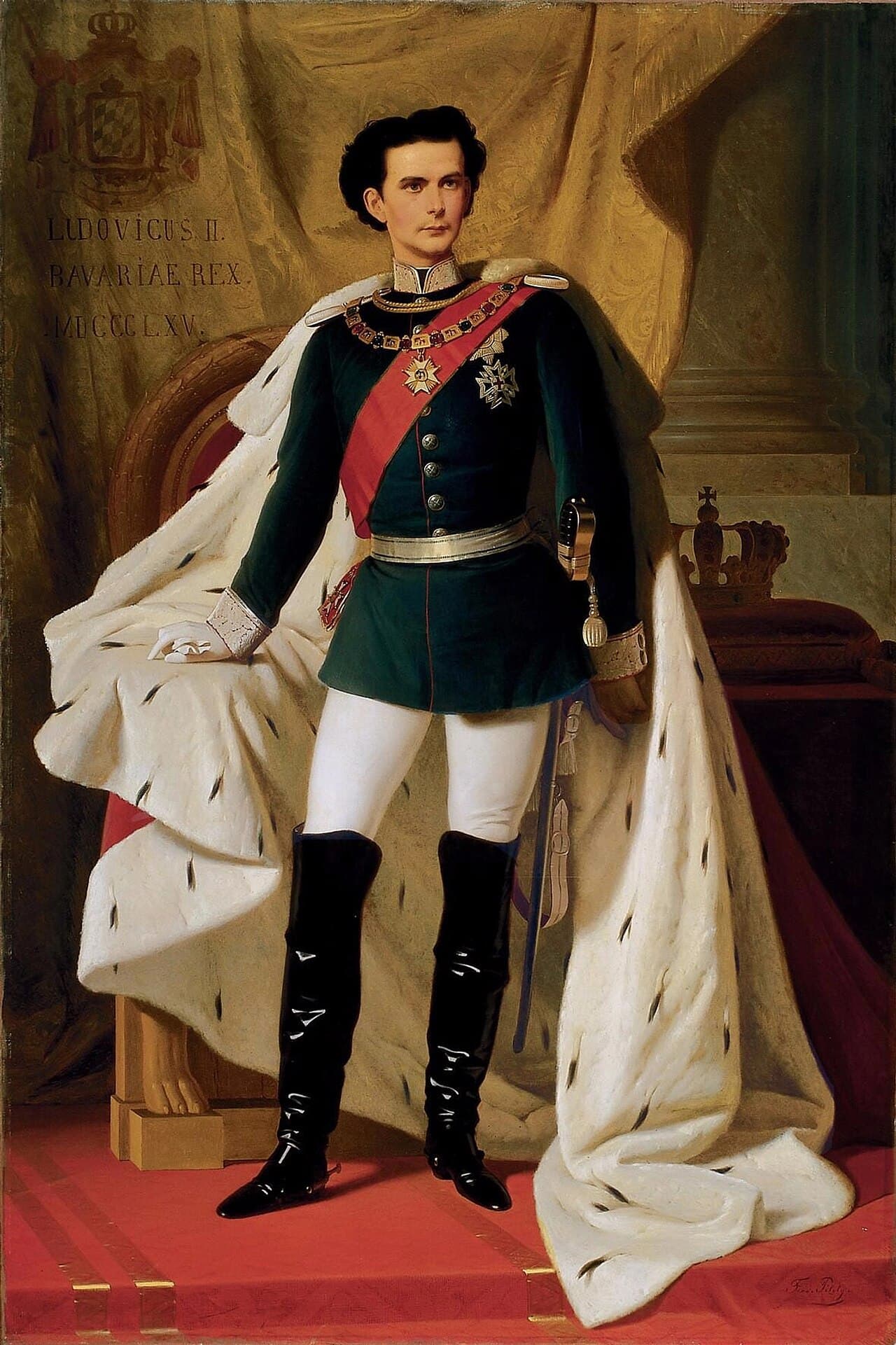 Gemälde von König Ludwig II. von Bayern im Krönungsmantel